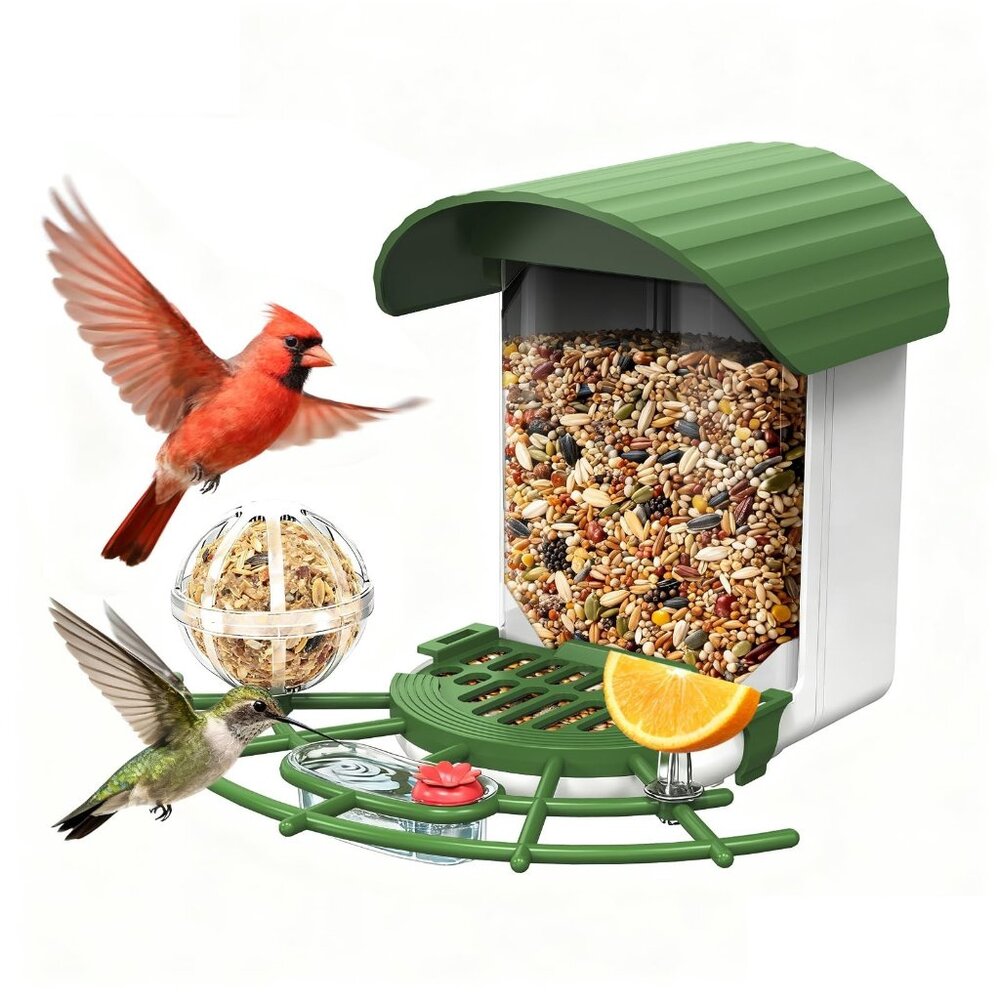 Bird Feeder, 3.3LB Bird Feeder for Outdoors, Wild Bird House for Hummingbird, Ca